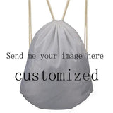 Lazy Pug Dog Pattern Drawstring Bag Shoulder Backpack Travel Storage Bag