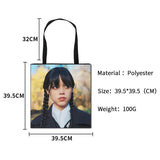 Wednesday Addams Shoulder Bag Canvas Tote Grocery Ec