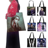 Wednesday Addams Shoulder Bag Canvas Tote Grocery Ec
