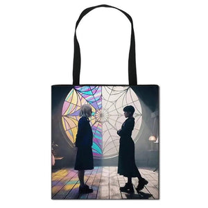 Wednesday Addams Shoulder Bag Canvas Tote Grocery Ec
