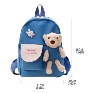 Cute Bear Toy School Bag for Girls Kids Kindergarten