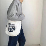 Canvas Human Polar Bear Backpacks Buckle Shoulder Strap Handbag Men Women