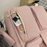 Large Capacity Solid Backpack Light Travel Bag Canvas Backpack Student