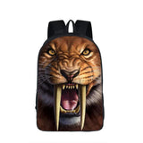 Oil Painting Tiger Backpack Polyester Comfortable Large Capacity School Bags