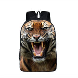 Oil Painting Tiger Backpack Polyester Comfortable Large Capacity School Bags