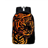 Oil Painting Tiger Backpack Polyester Comfortable Large Capacity School Bags
