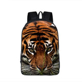Oil Painting Tiger Backpack Polyester Comfortable Large Capacity School Bags