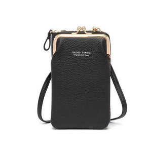 Women's Mobile Phone Bag and Litchi Grain Solid Straddle Bag