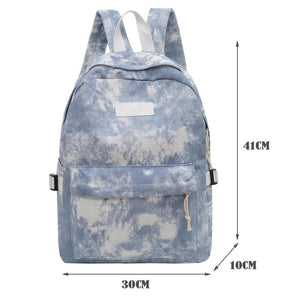 Tie Dye School Backpack Women Travel Handbag