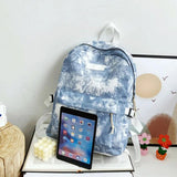 Tie Dye School Backpack Women Travel Handbag