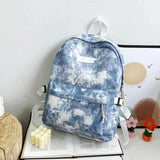 Tie Dye School Backpack Women Travel Handbag