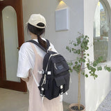 Large Capacity Canvas Student School Bookbag Rucksack