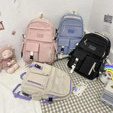 Large Capacity Canvas Student School Bookbag Rucksack
