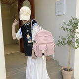 Large Capacity Canvas Student School Bookbag Rucksack