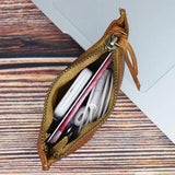 Veg-Tanned Leather Wallet Men's Short High-Quality Cowhide Zipper Wallet