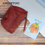 Veg-Tanned Leather Wallet Men's Short High-Quality Cowhide Zipper Wallet