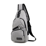 Men Chest Bag USB Charging Crossbody Bags Male Anti Theft Waist Pack