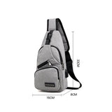 Men Chest Bag USB Charging Crossbody Bags Male Anti Theft Waist Pack