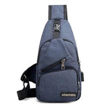 Men Chest Bag USB Charging Crossbody Bags Male Anti Theft Waist Pack