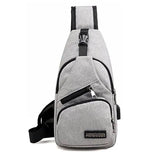 Men Chest Bag USB Charging Crossbody Bags Male Anti Theft Waist Pack