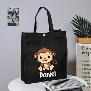 Personalized Kids Library Tote Bag with Name Reading Books Bag