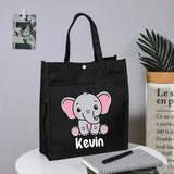 Personalized Kids Library Tote Bag with Name Reading Books Bag