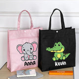 Personalized Kids Library Tote Bag with Name Reading Books Bag