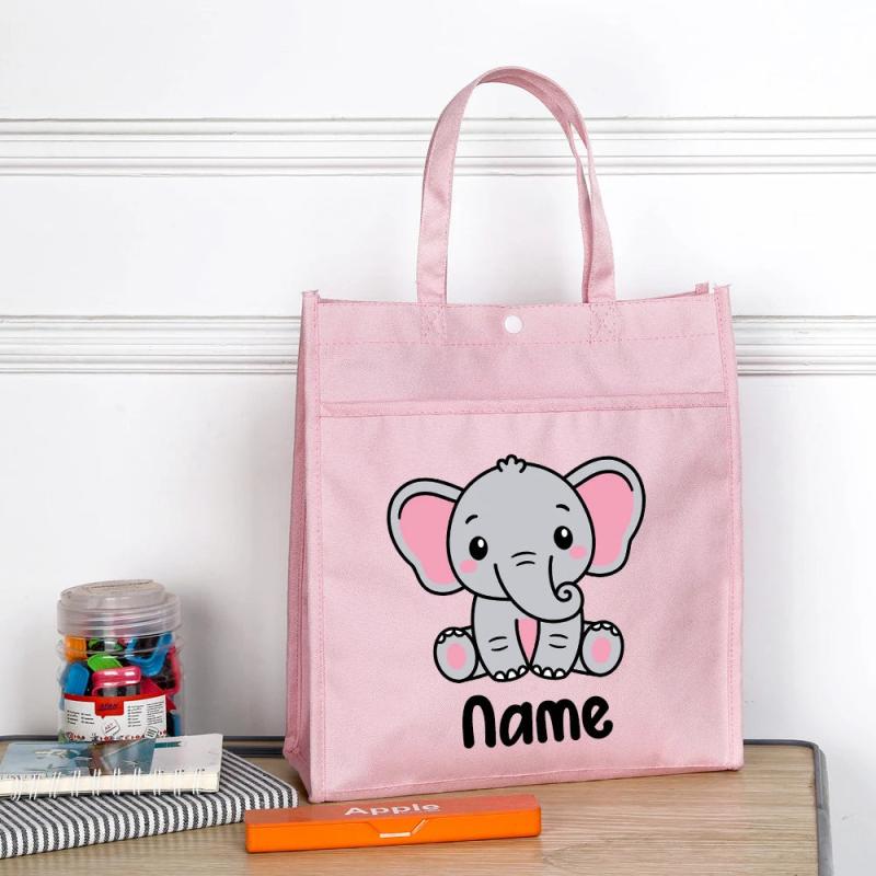 Personalized Kids Library Tote Bag with Name Reading Books Bag