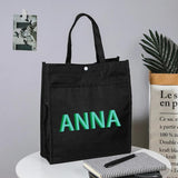 Personalized Shadow Monogram Kids Library Tote Bag