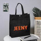 Personalized Shadow Monogram Kids Library Tote Bag