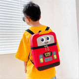 Cartoon Car Canvas Schoolbag for Boys 2-6 Years