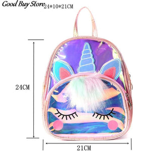 Waterproof PVC Laser School Bag Children Kids Unicorn Jelly Backpack Mochilas