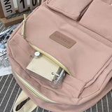 Canvas Backpack College Student Girls Hit Laptop Schoolbag