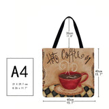 Linen Shoulder Bag School Book Bag Large Capacity Casual Commuters Bag