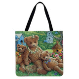 40*40cm Linen Student Book Bags Women Shopping Tote Handbags