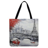 40*40cm Linen Student Book Bags Women Shopping Tote Handbags