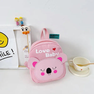 Girls' Cartoon Animal Canvas Pink Backpack