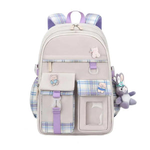Girls Cartoon Animal Pattern Backpack Smooth Zipper School Bag