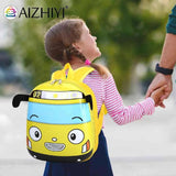 3D Cartoon Bus Toddler Backpack Small Kindergarten Children School Bag