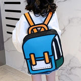 Cartoon Waterproof Student Backpack Smooth Zipper Unisex Book Storage
