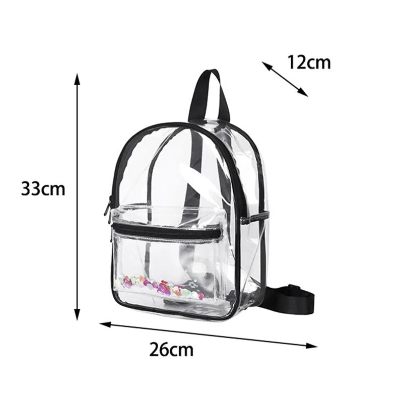 Clear PVC Waterproof Backpack Adjustable Strap for Travel Work Sport