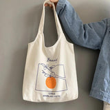 Orange Canvas Bag Artistic Vest Type Ins Portable Shoulder Bag