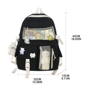 Japanese Style Cartoon Schoolbag Double Shoulder Bag for Teenage Girl Students