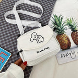 Women's Canva Small Square Bag Dog Shoulder Mobile Phone Package