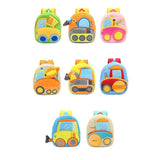 Toddler Backpack Preschool Bag Plush Cartoon Bookbag Engineering Vehicle Pattern