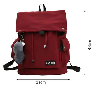 Adjustable Lace-up Student Backpack Unisex Rucksack for Teens