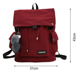 Adjustable Lace-up Student Backpack Unisex Rucksack for Teens