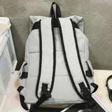 Adjustable Lace-up Student Backpack Unisex Rucksack for Teens