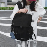 Adjustable Lace-up Student Backpack Unisex Rucksack for Teens