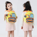 Plush Backpack Engineering Cars Kids School Bag